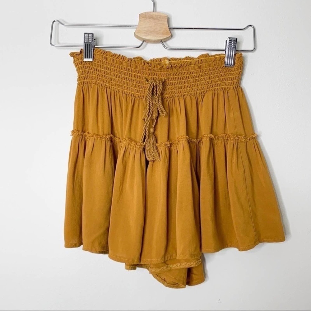 Copied - Mustard yellow flowy shorts size small